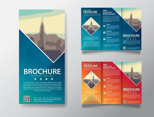 Tri fold vector brochure template