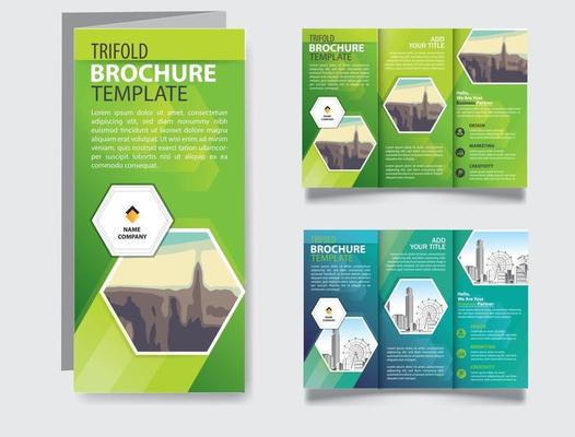 Tri fold vector brochure template