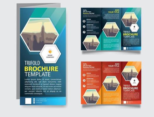 Tri fold vector brochure template