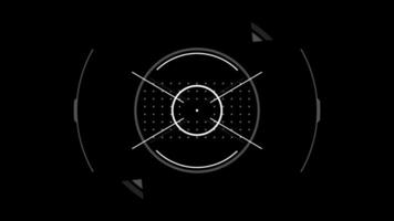 Technology HUD futuristic Target on black background animation seamless loop video