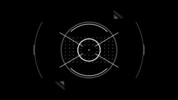 Technology HUD futuristic Target on black background animation seamless loop video