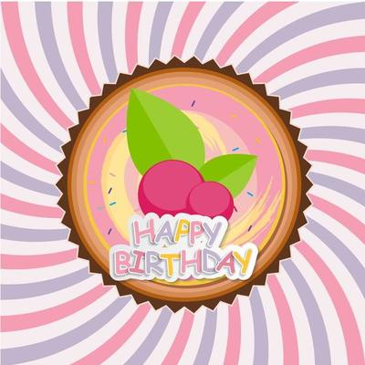 Sweet Cake with Berry Menu Background Vector Illustration