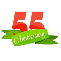 Cute Template 55 Years Anniversary Sign Vector Illustration