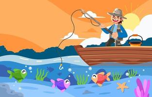 Summer Fishing in the Afternoon vector