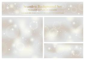 Set Of Seamless Abstract Backgrounds With Lights And Halos. Vector Illustration. Horizontally And Vertically Repeatable.