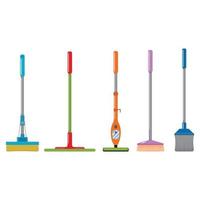Mop for washing floors and cleaning rooms, color isolated vector illustration