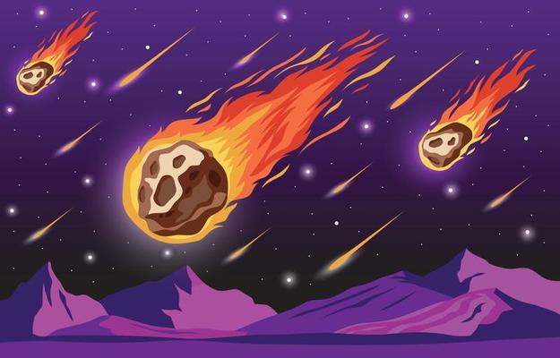 Meteor Shower in Outer Space