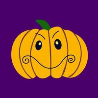 Smiling pumpkin. Symbol of the Halloween holiday. Orange pumpkin with a smile for your design for the Halloween holiday. Vector flat illustrations. character pumpkin