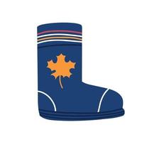Rubber boot in a white background . vector cartoon illustration