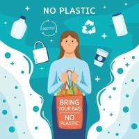 Say No Plastic Concept Illustration vector