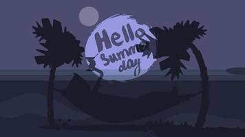 Hello Summer Lettering vector