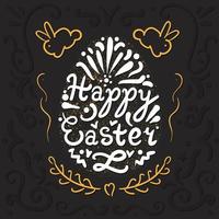 Vintage Happy Easter lettering vector