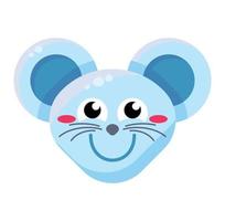 Mouse face excited emoticon sticker vector