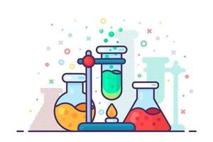 Chemistry laboratory experiment tool icon vector