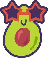 Avocado plant emoji funny happy expression vector