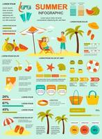 Summer vacation banner with infographic elements vector