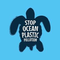 Stop ocean plastic pollution. Ecological campaign. vector