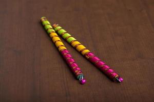 Dandiya sticks. Raas Garba or Dandiya Raas is the traditional folk dance form the state of Gujarat and Rajasthan in India. photo