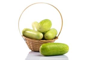 Fresh cucumbers isolated on white background photo