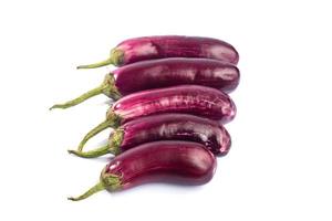 Eggplant or aubergine or brinjal vegetable isolated on a white background. photo