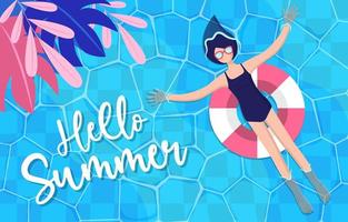 Swimming On Summer vector