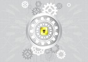 Technology gear and circle. Protect and scurity of safe mechanism concept. Abstract background vector