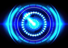 blue light. Abstract hi-tech background. Futuristic interface. Virtual reality technology screen vector