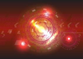Red light neon. Abstract hi-tech background. Futuristic interface. Virtual reality technology screen vector