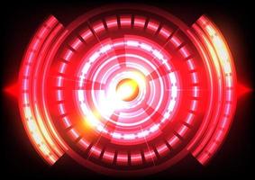 Red light. Abstract hi-tech background. Futuristic interface. Virtual reality technology screen vector