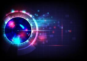 Glowing Hud circle. Abstract hi-tech background. Futuristic interface. Virtual reality technology screen vector