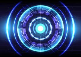 Blue light effect. Abstract hi-tech background. Futuristic interface. Virtual reality technology screen vector