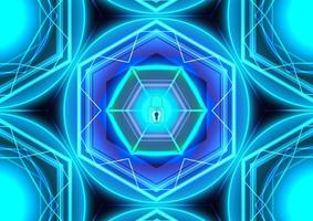 Abstract technology background. Digital glowing master key lock. Screen for cyber security safety vector