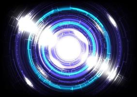 Glowing Hud circle. Abstract hi-tech blue background. Futuristic interface. Virtual reality technology screen vector