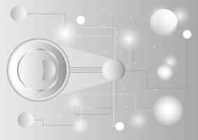 White circle and technology chain. Abstract futuristic background