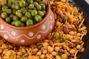 Indian Snack Mixture and Spiced fried green peas chatpata matar photo