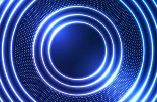 Futuristic circle neon background with Glowing electric lines high technology concept vector