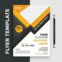 Free Real Estate Business Flyer poster pamphlet brochure cover design layout background, vector template in A4 size - Vector