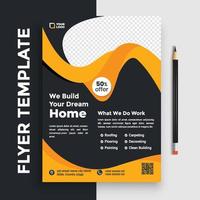 Free Real Estate Business Flyer poster pamphlet brochure cover design layout background, vector template in A4 size - Vector