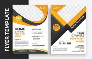 Free Real Estate Business Flyer poster pamphlet brochure cover design layout background, vector template in A4 size - Vector