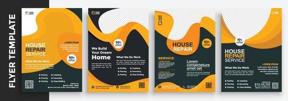 Free Real Estate Business Flyer poster pamphlet brochure cover design layout background, vector template in A4 size - Vector