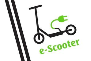 Scooter parking - marked parking area for scooters. Scooter sign. vector