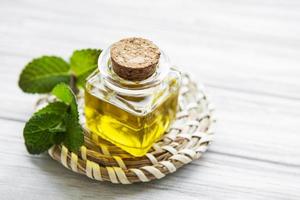 Essential aroma oil with mint photo