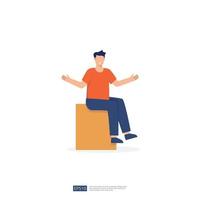 no face young man character. male business people standing gesturing. businessman Flat style isolated vector illustration