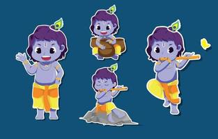 conjunto de caracteres janmashtami vector