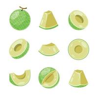 Fresh Melon Icons vector