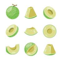 Fresh Melon Icons vector