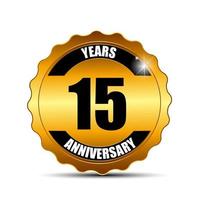 Anniversary Gold Label Sign Template Vector Illustration