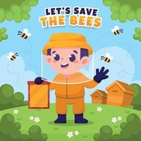 Protect Honey Bee Concept vector