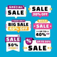 Set of Promotion Sale Label vector