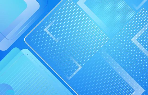Curve Geometric Layer with Blue Gradient